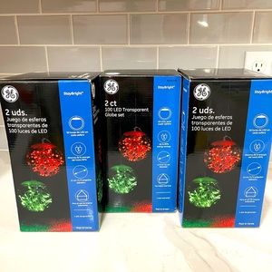 GE 2 CT Red and Green LED Lights! (Brand NEW) (Christmas)